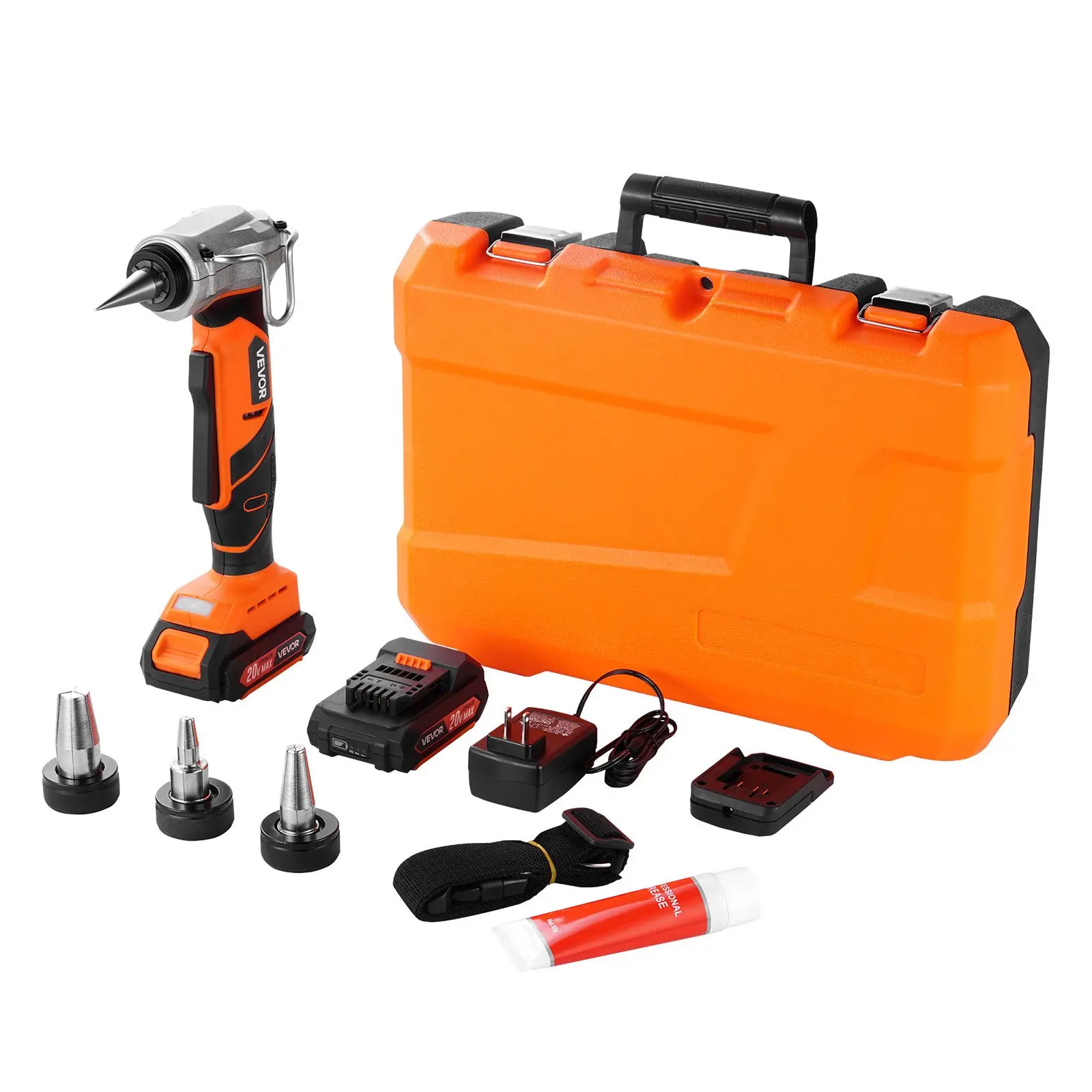 【toolupgrade】VEVOR Cordless Tube Expander, 20V Max Electric Tubing Expansion Tool for 1/2", 3/4", 1" PEX-A Pipes, 22000RPM Pipe Expander with 3 Expanding Head, 2pcs 2AH Battery, Fast Charger Carrying Case