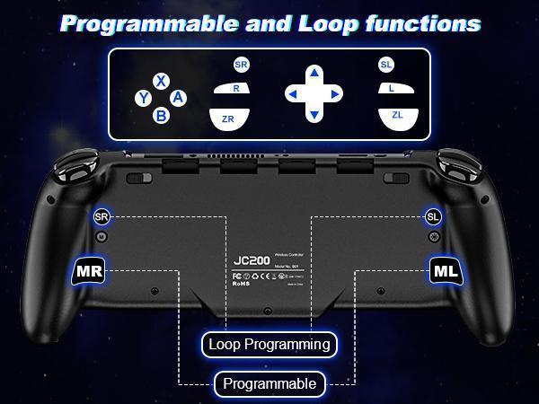 ESYWEN Switch Controllers Compatible with Nintendo Switch/Switch OLED, One-Piece Joypad Controller Replacement for Switch Pro Controller with 9 Lights Color, Turbo, Macro, KeyLinker APP ESYWEN Switch Controllers Compatible with Nintendo Switch/Switch OLED, One-Piece Joypad Controller Replacement for Switch Pro Controller with 9 Lights Color, Turbo, Macro, KeyLinker APP