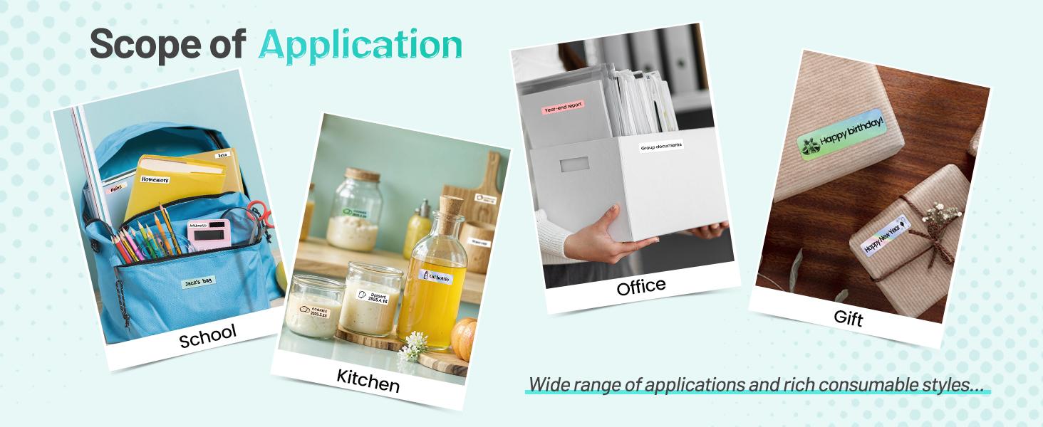 D30 Portable Bluetooth Label Maker Machine with Tape, Small Mini Label Printer, Multiple Templates Fonts Icon Labeler for Home, School, Office