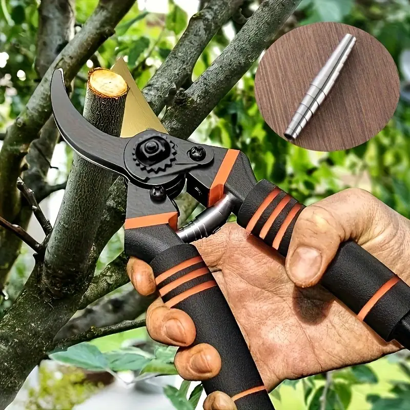 Professional Pruning Shears with Ultra Sharp Japanese Steel Titanium Blade, Cuts 4x Easier and Arthritis Friendly Garden Tools for Effortless Plant Pruning