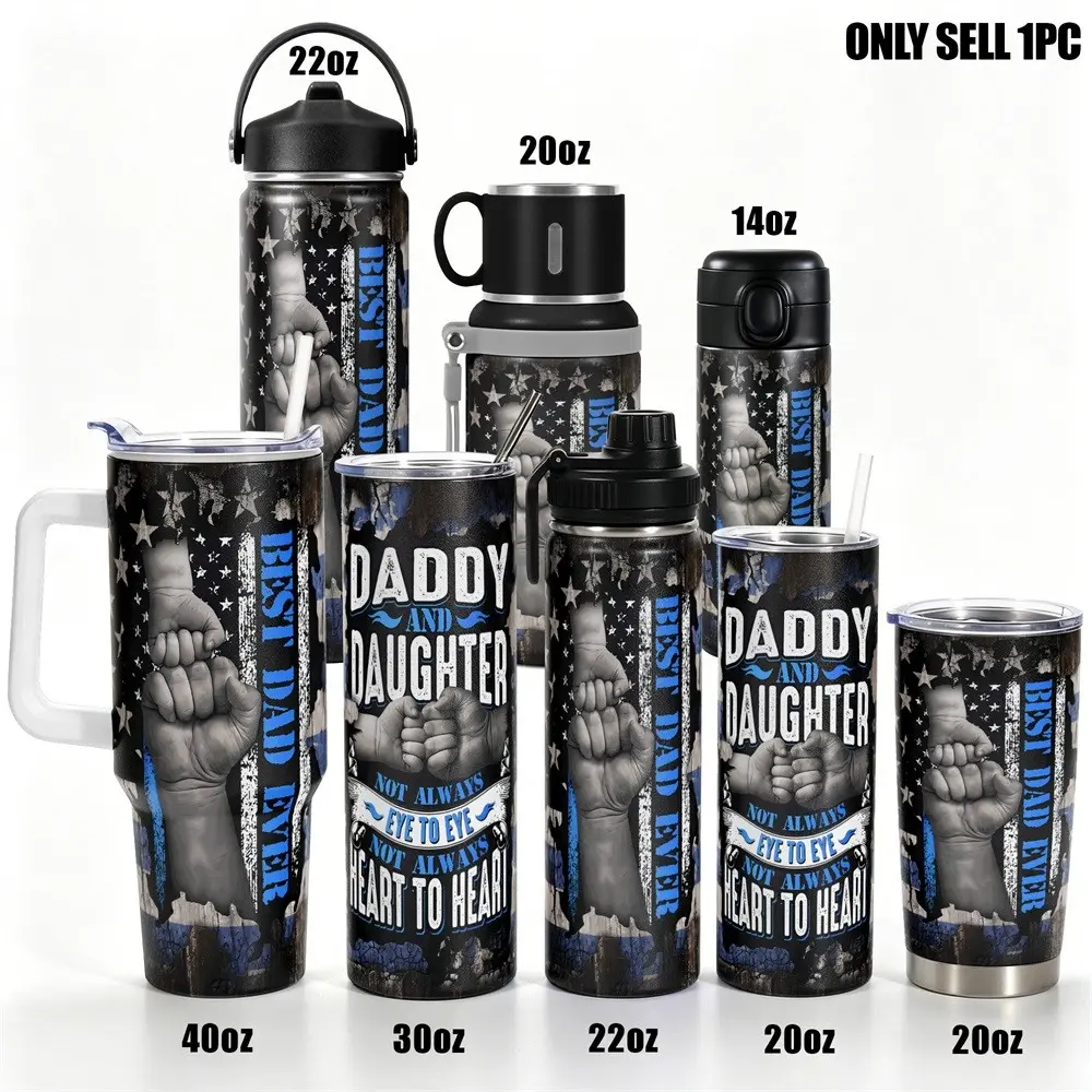 1pc, Gifts for Dad 40oz Tumbler, Daddy And Daughter Funny Print, Insulated and Durable, Gift for Any Occasion: Birthdays, Holidays, Stainless Steel Drinkware, Insulated Mug, Insulated Coffee Tumbler, Insulated Travel Tumbler, Insulated Water Cup