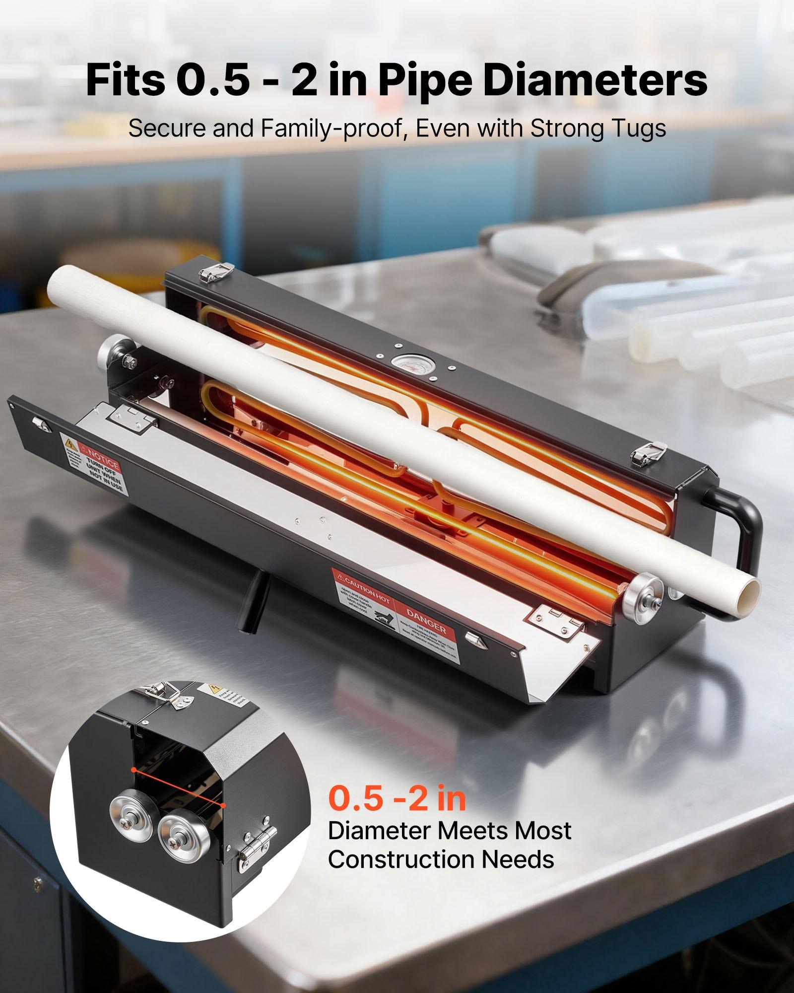 VEVOR Electric PVC Conduit Heater, 1/2" to 2", 1200W Rapid and Even Heating, PVC Bender Heater Pipe Bending Tool with Carrying Handle, Easy to Use, for Construction Crews, DIY Enthusiasts, Workshop