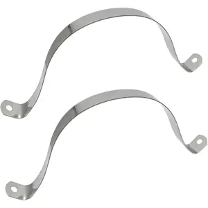 6 Inch Two Hole Strap U Bracket, Stainless Steel Tube Strap Tension Clip Assortment Kit Heavy Duty Rigid Pipe Strap Clamp For 6 Inch (185mm) Inner Diameter Water Pipe