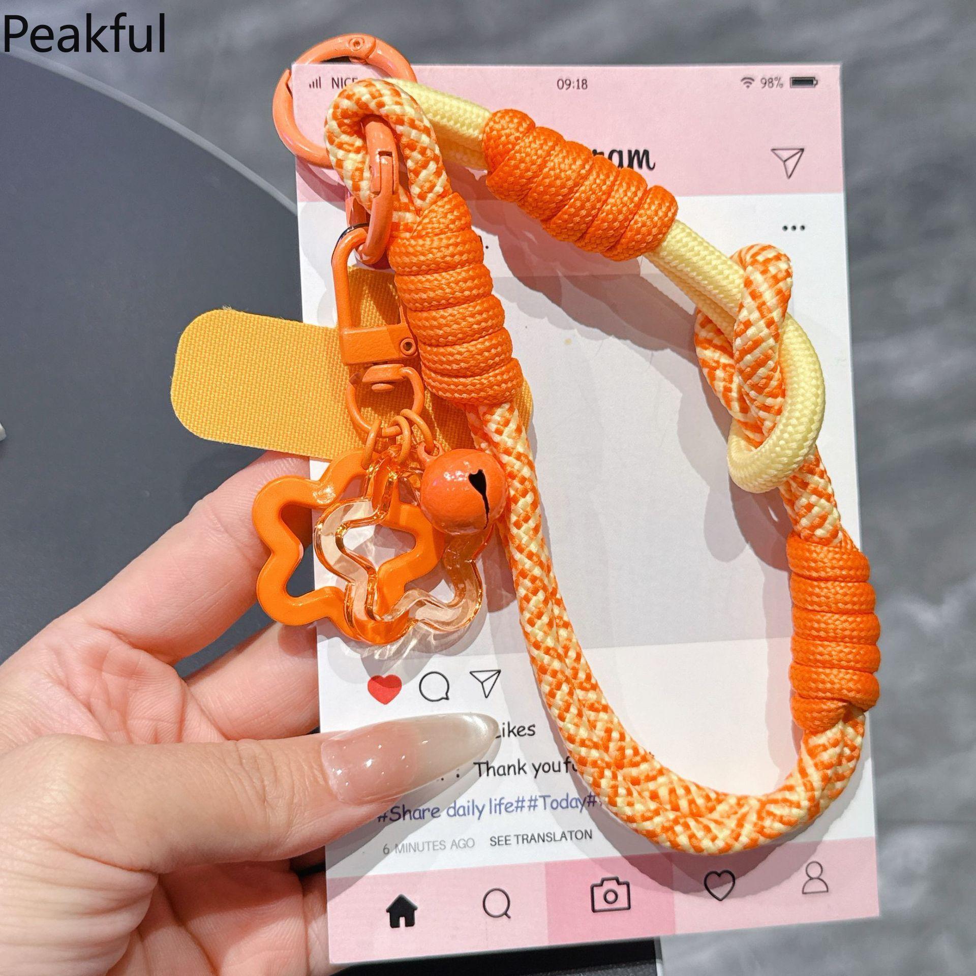 Mobile phone case lanyard, colored card keychain wrist rope, dopamine star mobile phone rope, portable anti-lost wrist rope.