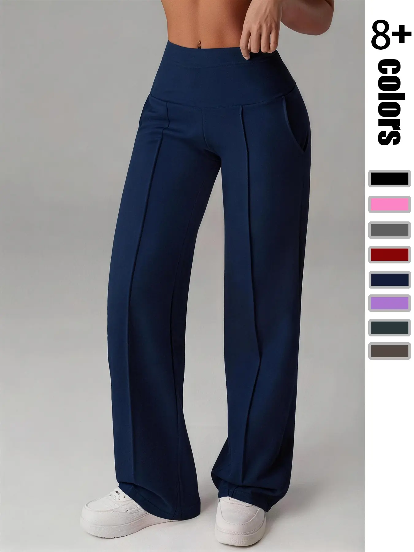 Women's Wide Leg Sports Pants, 2026 Spring Summer Casual Joggers, Outdoor Workout Sweatpants, Side Pockets, Loose Fit, Home Wear, Beach, Daily Use