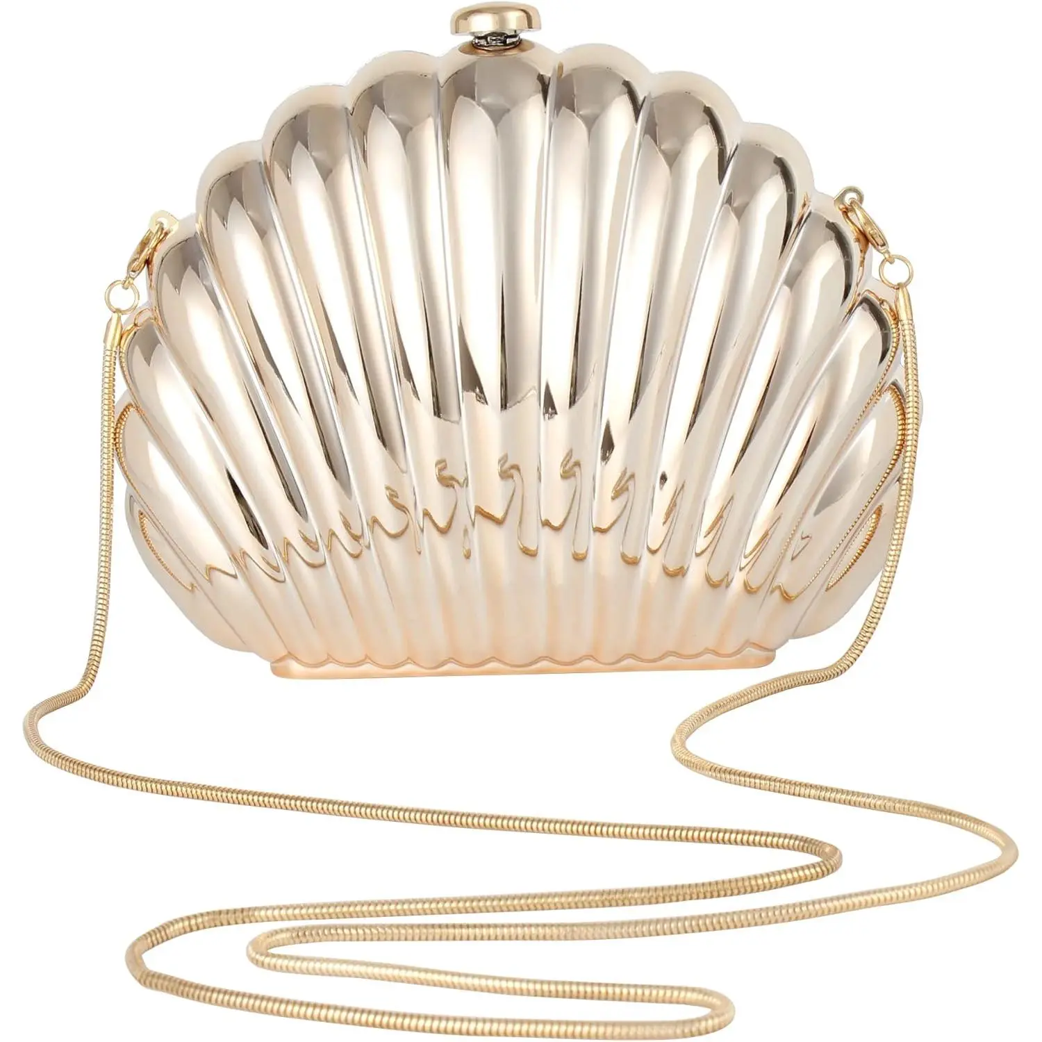 Women's Evening Bag, Acrylic Clutch Bag, Shell-Shaped Shoulder Chain Bag