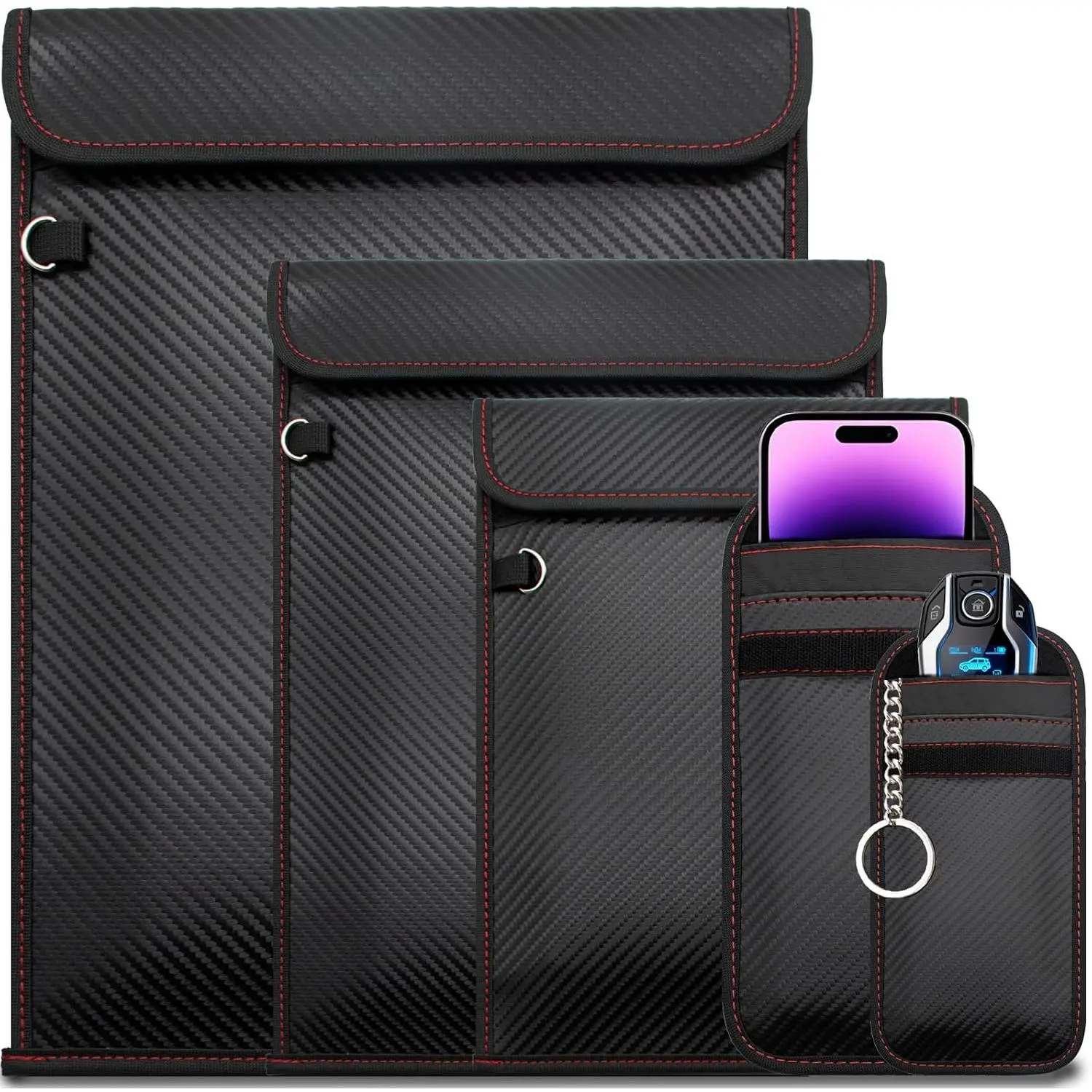 Faraday Bags 5 Pack, Anti- Faraday Bag for Phones &   & Tablets & Laptops, Water-Resistant EMP Bag, Data  & Travel Protection