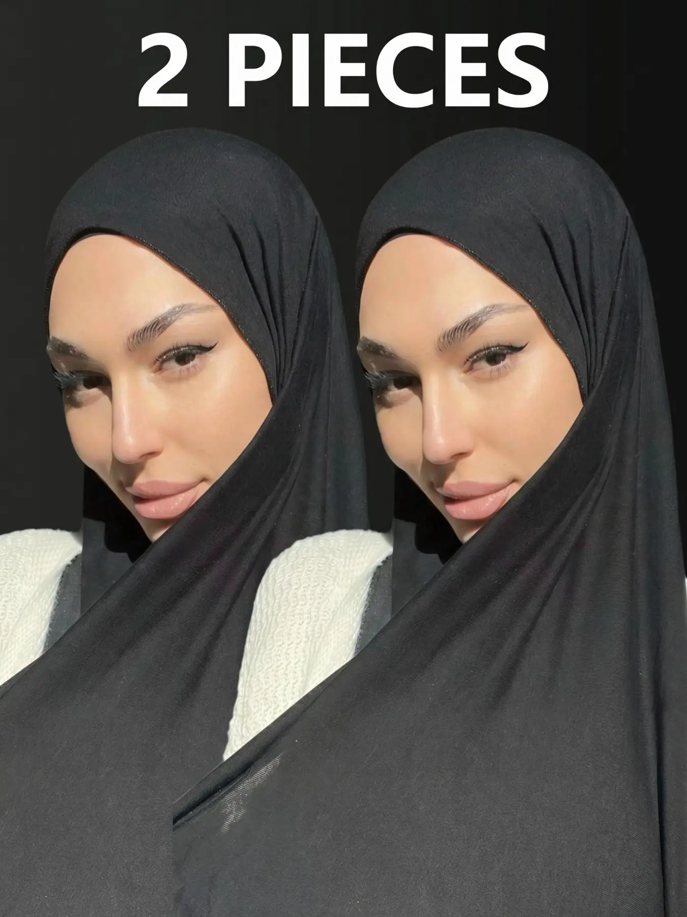 Women's Single Color Jersey Beach Scarf, Muslim Headscarf, Arabic Casual Long Scarf, Sun Protection Wrap, Daily Use, Stretchy Hijab