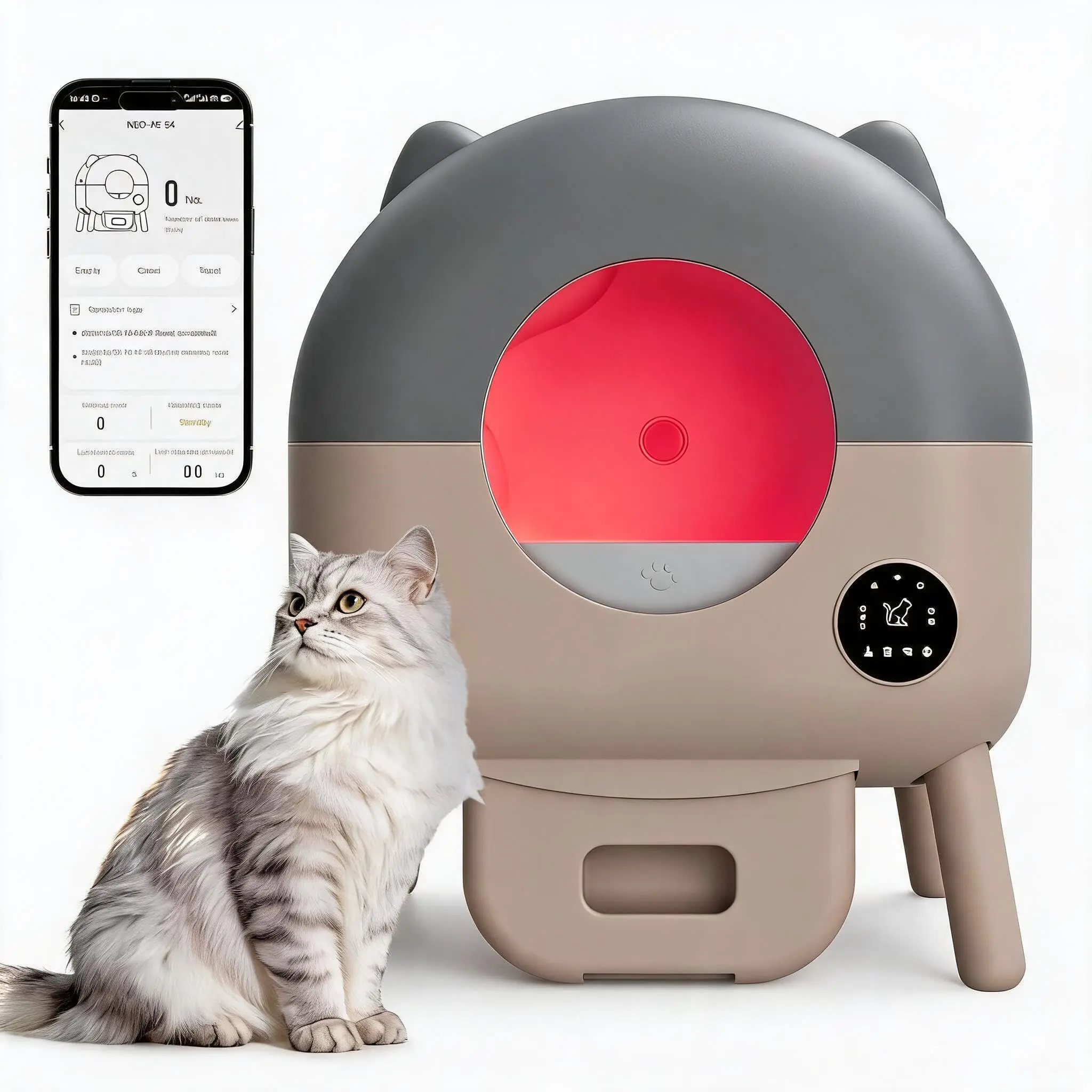 Automatic Cat Litter Box Self-Cleaning for Cats – App Control Smart Enclosed Scoop Free Litter Box, Low Odor, Auto Cleanup for Multi Cats, 76L Large Capacity/15L Sealed Waste Bin
