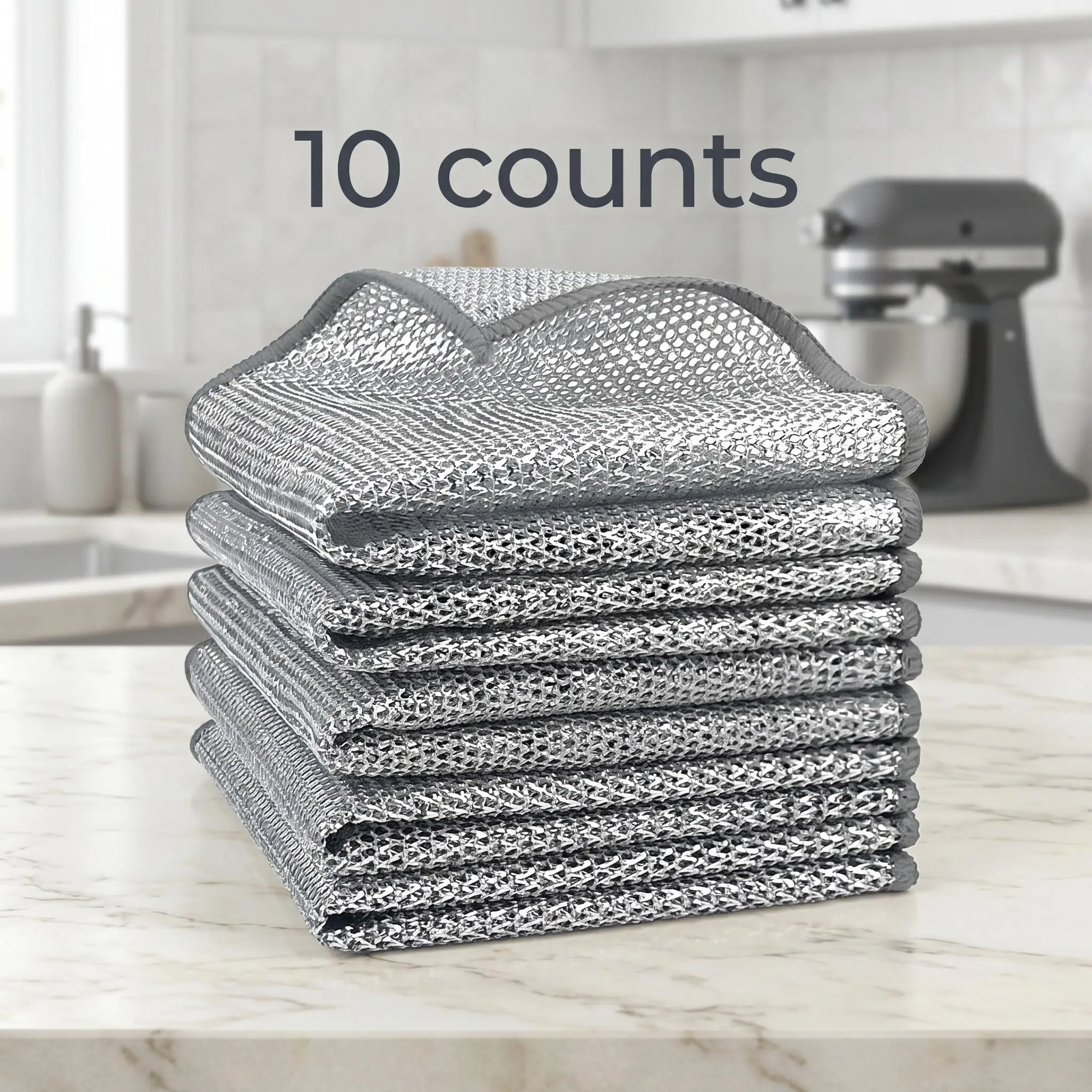 10/20 PCS  Counts Dishwashing Rags,Multipurpose Non-Scratch Wire Dishcloths for Wet and Dry Use, Reusable Wire Cleaning Cloths for Kitchen, Sinks-YY1