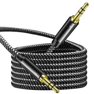 Aux Cord 3ft, 3.5mm Aux  - Nylon Braided Audio  3.5mm Male to Male AUX Cord Compatible with ,Headphones, iPods, iPhones, iPads,Tablets,Laptops,Android  Phones&  (3FT/1M)