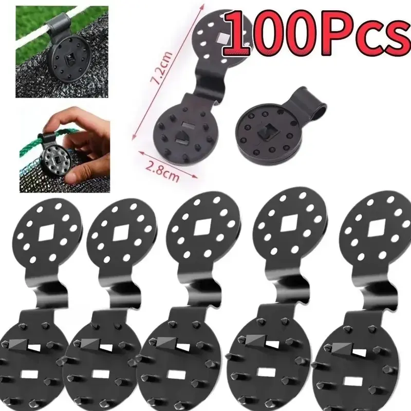 100 Piece Awning Fabric Heavy Duty Locking Clip, greenhouse shading cloth fixing clips, fence shading net clips，Reusable Windproof Awning Fixture Tarp Plastic Clip