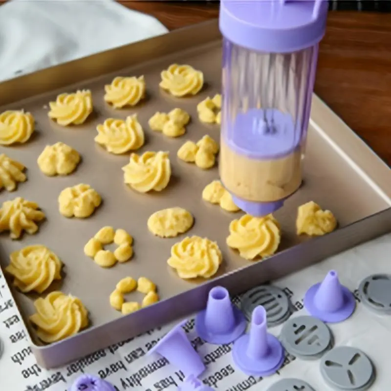 Biscuit press mold, plastic biscuit press gun kit, baking tools, Baking Gadget, kitchen small tools, kitchen accessories, household kitchen supplies, Bakery Supplies, Cookie Press For Baking