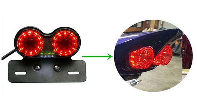 ANKIA 40-LED 40W Motorcycle Tail Light Integrated Running Lamp Brake&Turn Signal Light with License Plate Bracket for Harly Motorcycle Street Bike Cruiser Chopper (Black)