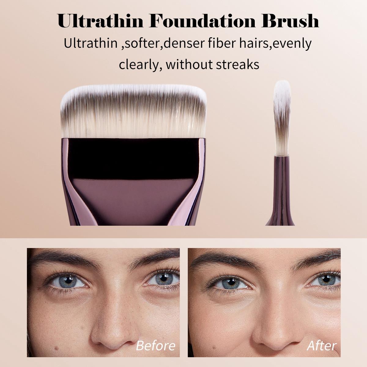 MAANGE 3/9 Counts Makeup Brushes Set, Flat Tongue, Curved and Ultrathin Foundation Brushes, Professional Cosmetic Brushes for Foundation Blending & Powder Application, Beauty Tools, Makeup Gifts for Friends, Face Makeup Brushes