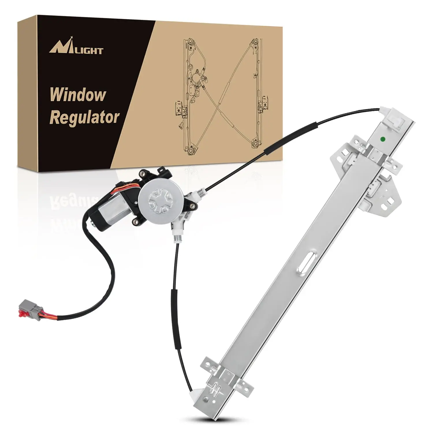 Nilight Power Window Regulator with Motor Assembly Replacement for Honda Pilot 2003 2004 2005 2006 2007 2008, Front Driver Side, 748-129, Iron, Copper, 6 Pins