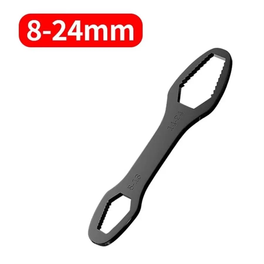 3pcs Double End Multifunctional Universal Wrench, 3-17mm Self-Tightening Lazy Wrench, Chrome Vanadium Steel, Car Bicycle Home Repair Tools