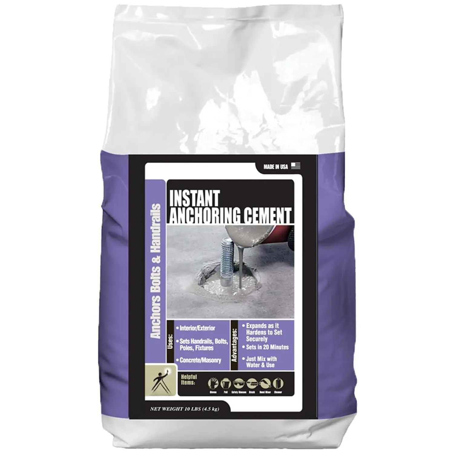 Anchoring Cement, 10 Pound Bag, Quick Setting, Anchoring Mix | Cement Mix for Setting Posts, Railings, Stepping Stones, Quick Drying,  Set Formula, Outdoor, Indoor