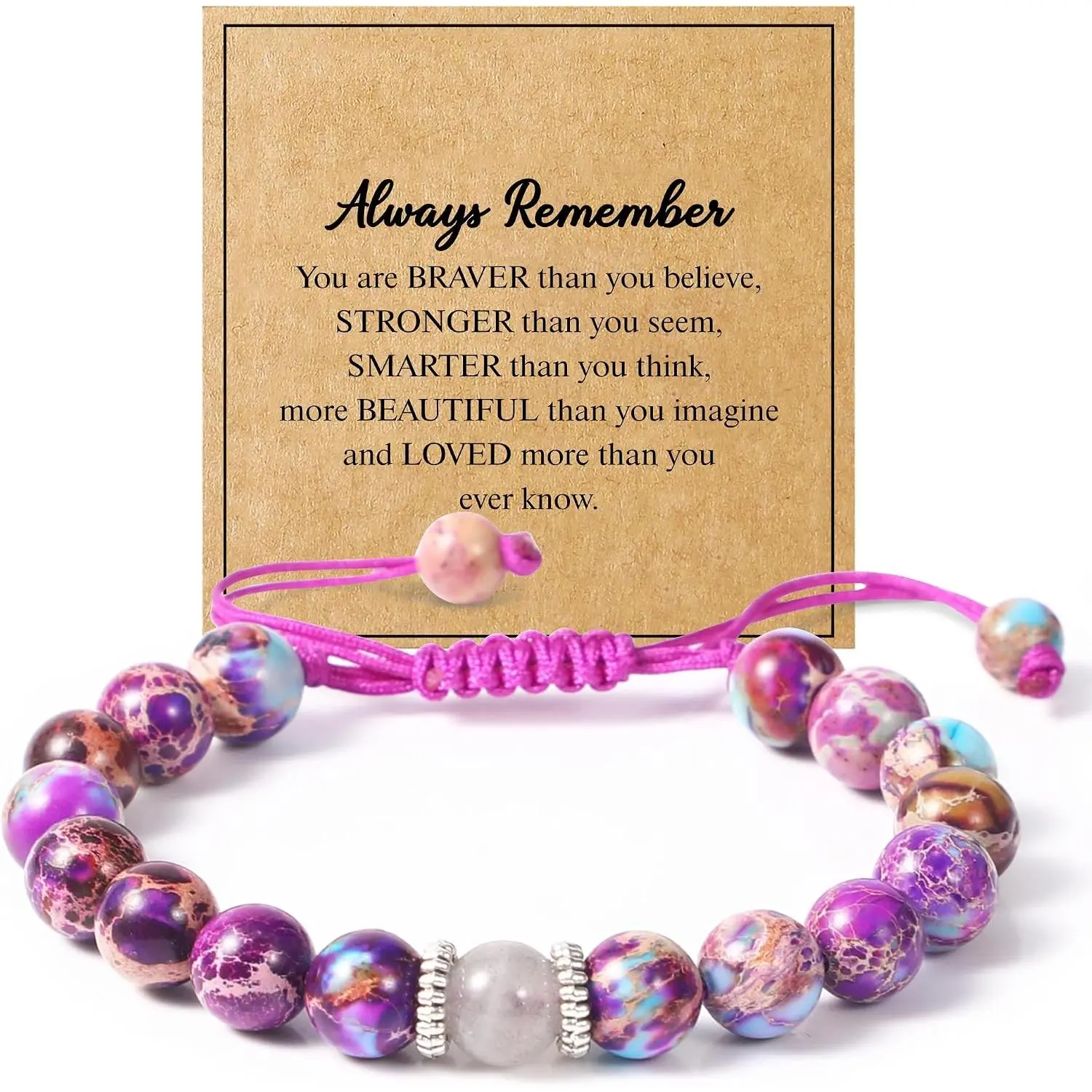 Easter Gifts for Teen Girls Stocking Stuffers Teens Natural Stone Adjustable Bracelets Thanksgiving Christmas Birthday