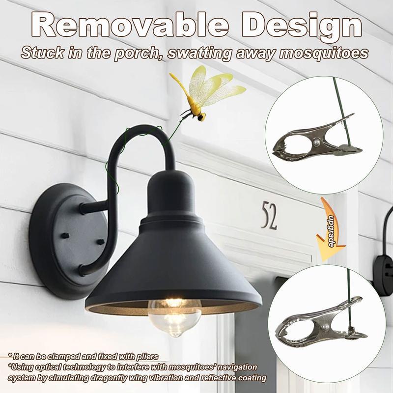 12 Counts Outdoor Fake Dragonfly Rod Clip, Garden MetalDragonfly Clip.Natural Organic Concept, 3D Dragonfly GardenDecoration, Garden Bird and Fly Interfere Devices for Indoorand Outdoor Garden,Creative Home Accessories DecorativeDesign