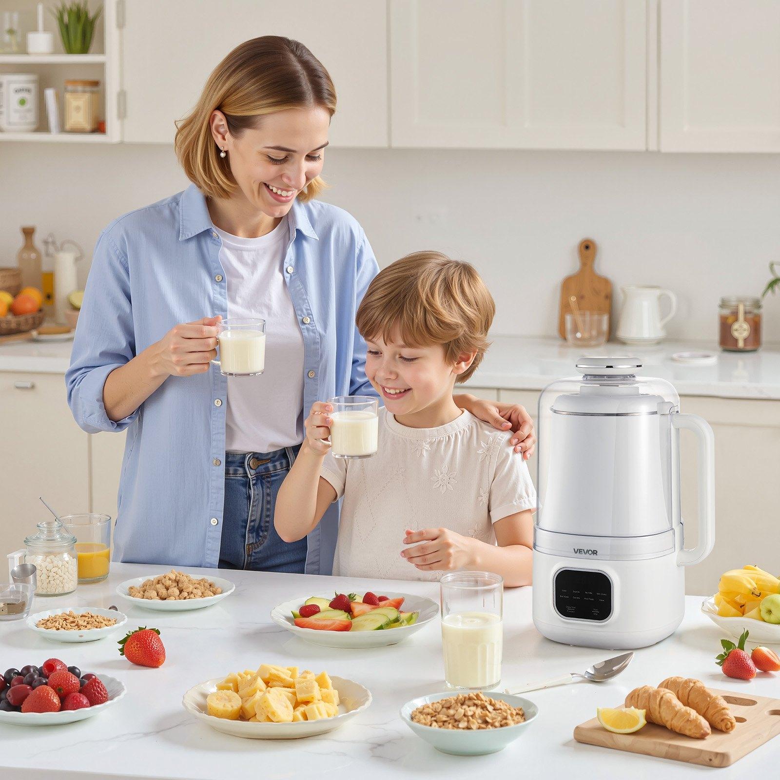 VEVOR 8-in-1 Nut Milk Maker, 34 oz Soy Milk Maker with 200W Blending, for Homemade Oat, Nut, Soy, Juice, Milkshake, Rice Cereal, Plant-Based Beverages with Self-Cleaning, Boil Water, 12-Hour Delay VEVOR 8-in-1 Nut Milk Maker, 34 oz Soy Milk Maker with 200W Blending, for Homemade Oat, Nut, Soy, Juice, Milkshake, Rice Cereal, Plant-Based Beverages with Self-Cleaning, Boil Water, 12-Hour Delay