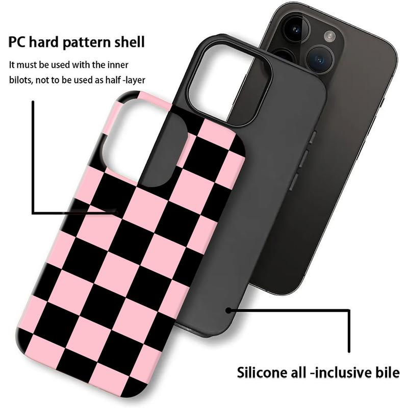 Matte Anti-slip Checkerboard Phone Case for iPhone17 Air 16 Pro Max 15 14 Plus 13 12 11 XS Anti-fingerprint and oil stain resistant, wear-resistant and scratch-resistant, premium matte texture.MFL03