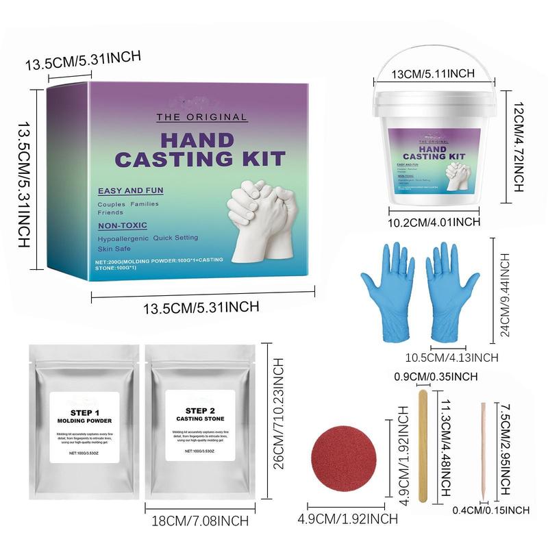 Hand Mold Powder DIY Set, Clone Handprint Memorial Keepsake Kit, Hand Model Set for Souvenirs, Perfect Gift Idea