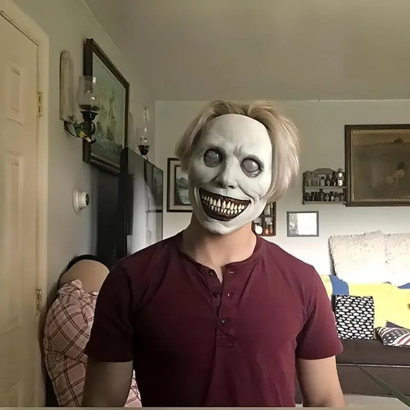 Scary Halloween Mask for Adults, Breathable, Realistic and Durable Natural Latex Smiling Demon Mask for Cosplay and Halloween Party