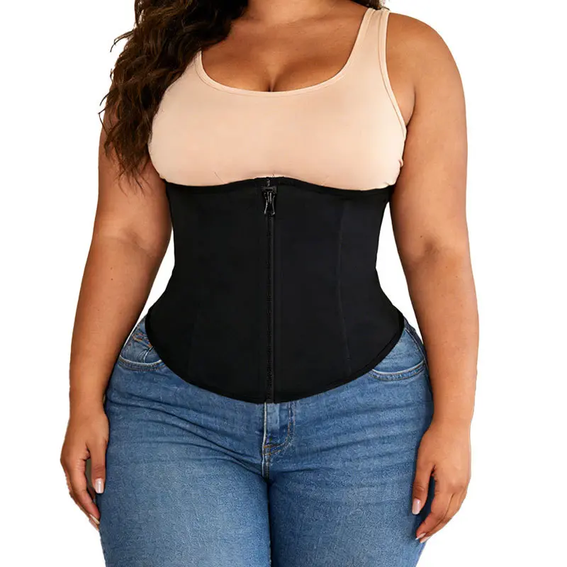 Waist Trainer Exercise Corset European and American Plus Size Waist Cincher Hourglass Waist Shaper Zipper Button Shapewear