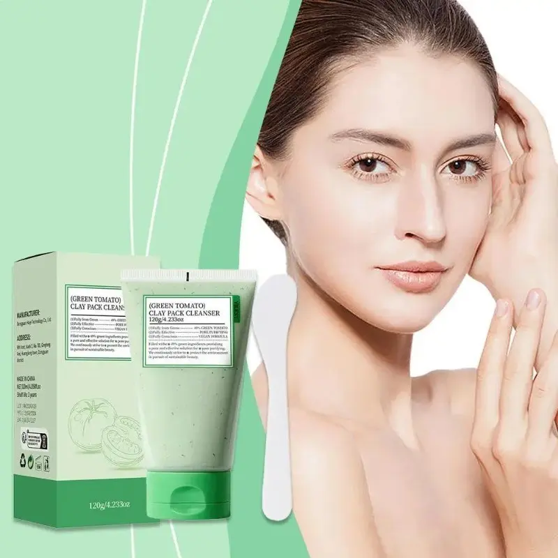 Green Tomato Mud Mask Moisturizing Pore Cleansing Refreshing Radiant Deeply Hydrating Nourishing Smoothing Facial Skin Care