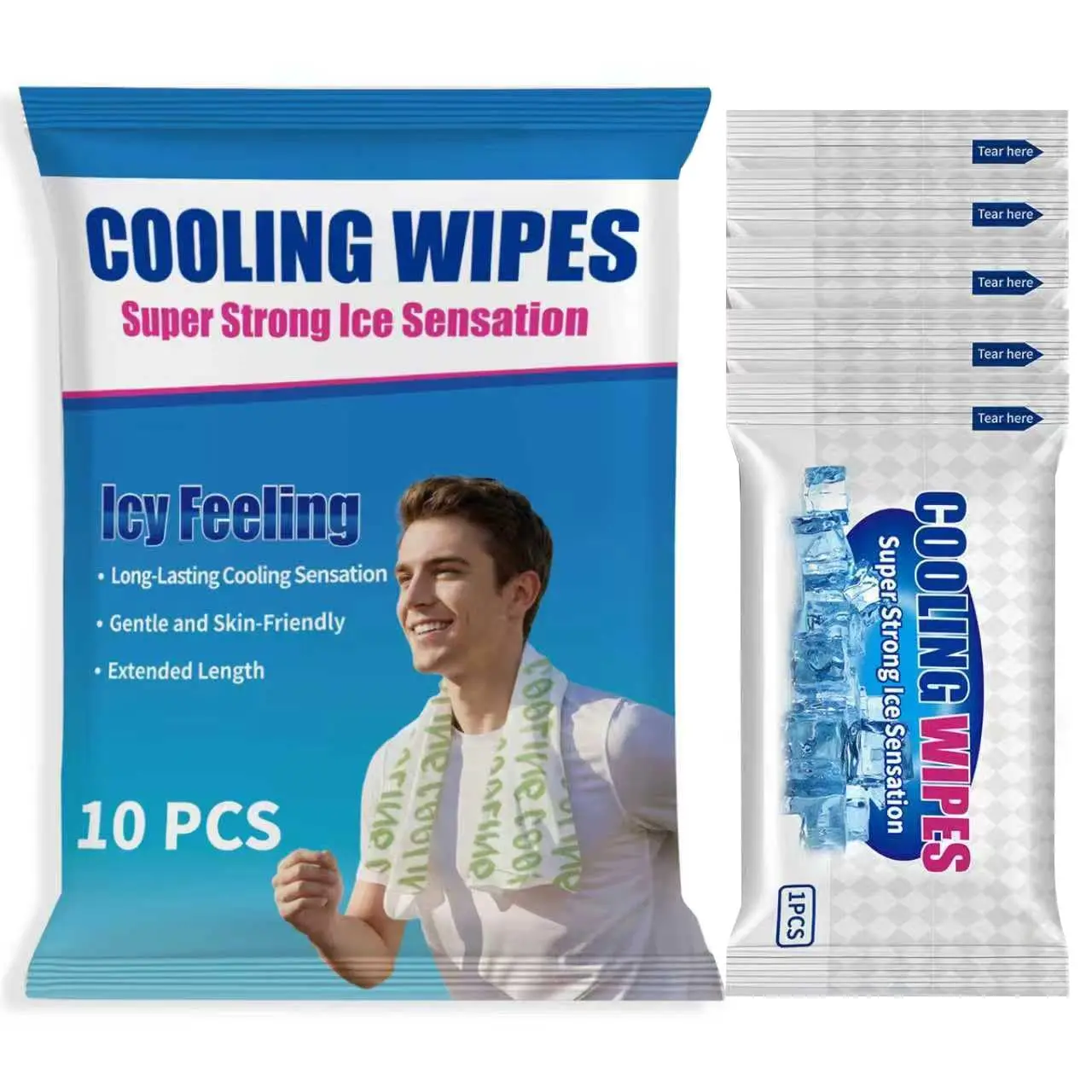 10 Pack Cooling  Wipes, -Free Cooling Towelettes Cooling Towel Alternative for Outdoor , Camping, Hiking, Workout & Hot Weather(Green)