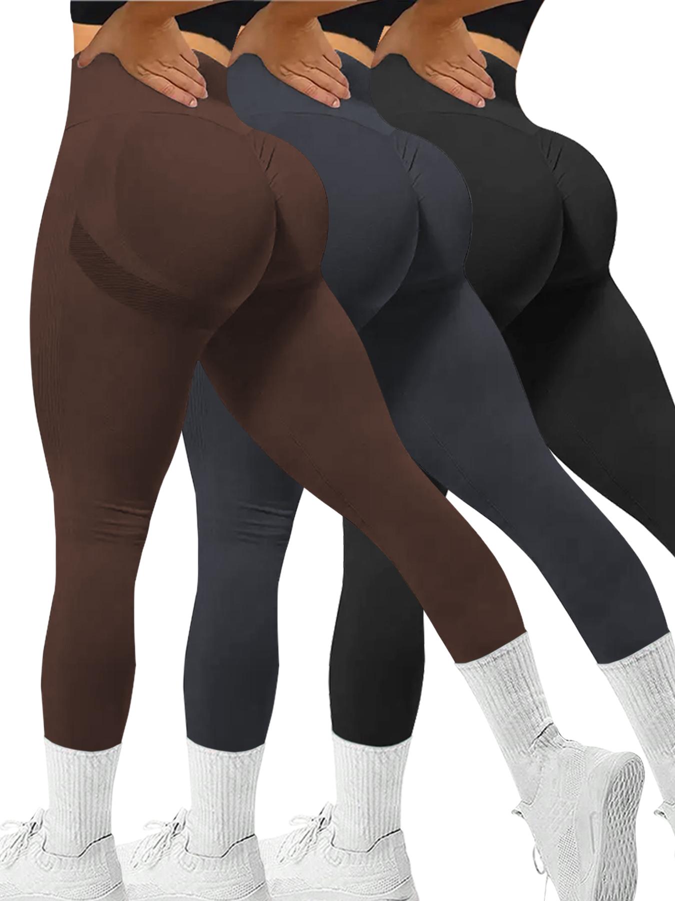 Sporty Women's Plain Ruched High Waist Sports Leggings, Solid Color Wide Waistband Sport Skinny Pants, High Stretch Seamless Yoga Leggings, Ladies Sportswear for Indoor Outdoor Wear