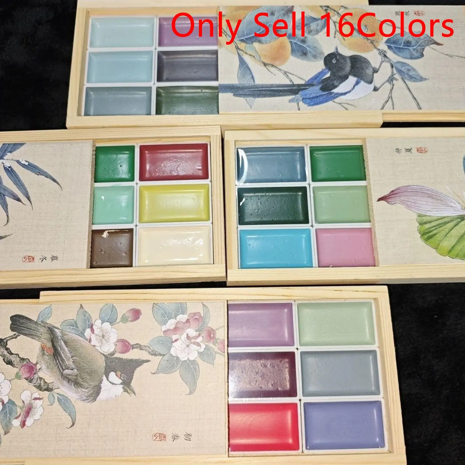 12-Color Handmade Chinese Painting Set - Professional Watercolor Paints in Solid Colors, Ideal for Sketching and Illustration