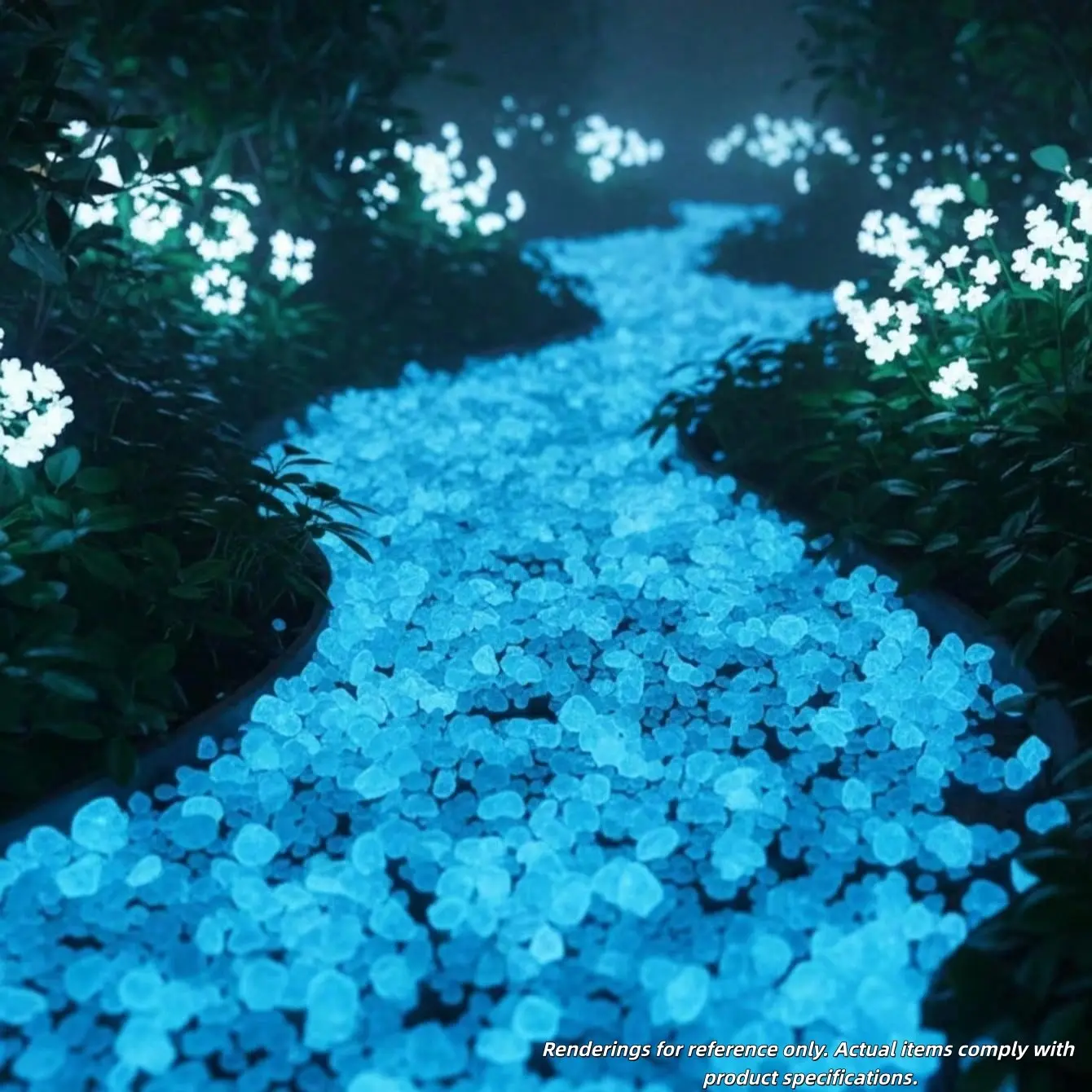 10,000 Night Glow Blue Pebbles, Decorative Stones, Ideal for Garden Paths, Lawn, Aquarium, Vase Fillers, Indoor Outdoor Landscape DIY, Fairy Garden Decor, Garden Supplies