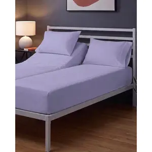 Town Split King Size Bed Sheets - 4 Piece - Flat Sheet Included - Split King Sheet Set - Soft, Comfy & Cooling - Easy Care - Wrinkle & Fade Free - Brushed Microfiber Bed Sheets (Lavender)