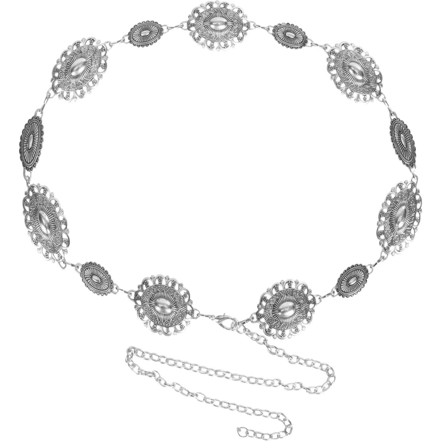 Women  Boho Chain Belts  Country Metal Belt Adjustable for Dresses Jeans Country Concert Outfit