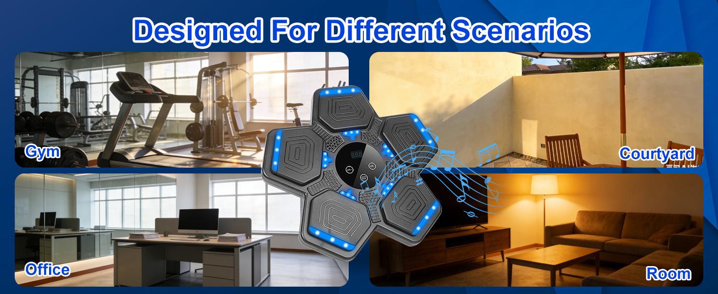 Smart Music Boxing Game Kids: Bluetooth Wall Mounted Punching Pad with 5 Hitting Targets - Family Indoor Activity Fitness - Ages 6-12 Boys Girls Birthday Gifts Including Boxing Gloves