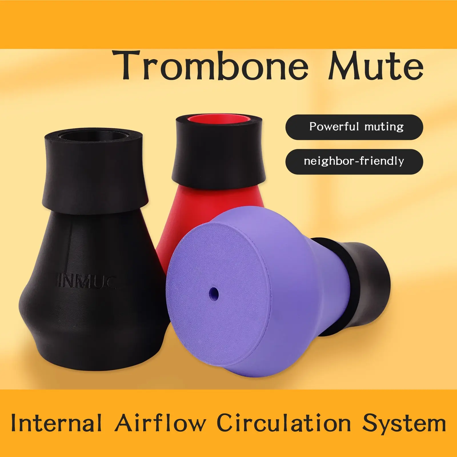 Trumpet Mute with Airflow Internal Circulation System, Volume Reduction, Noise Control, Powerful Muting, Musical Instrument Accessory, Essential for Musicians, Trombone