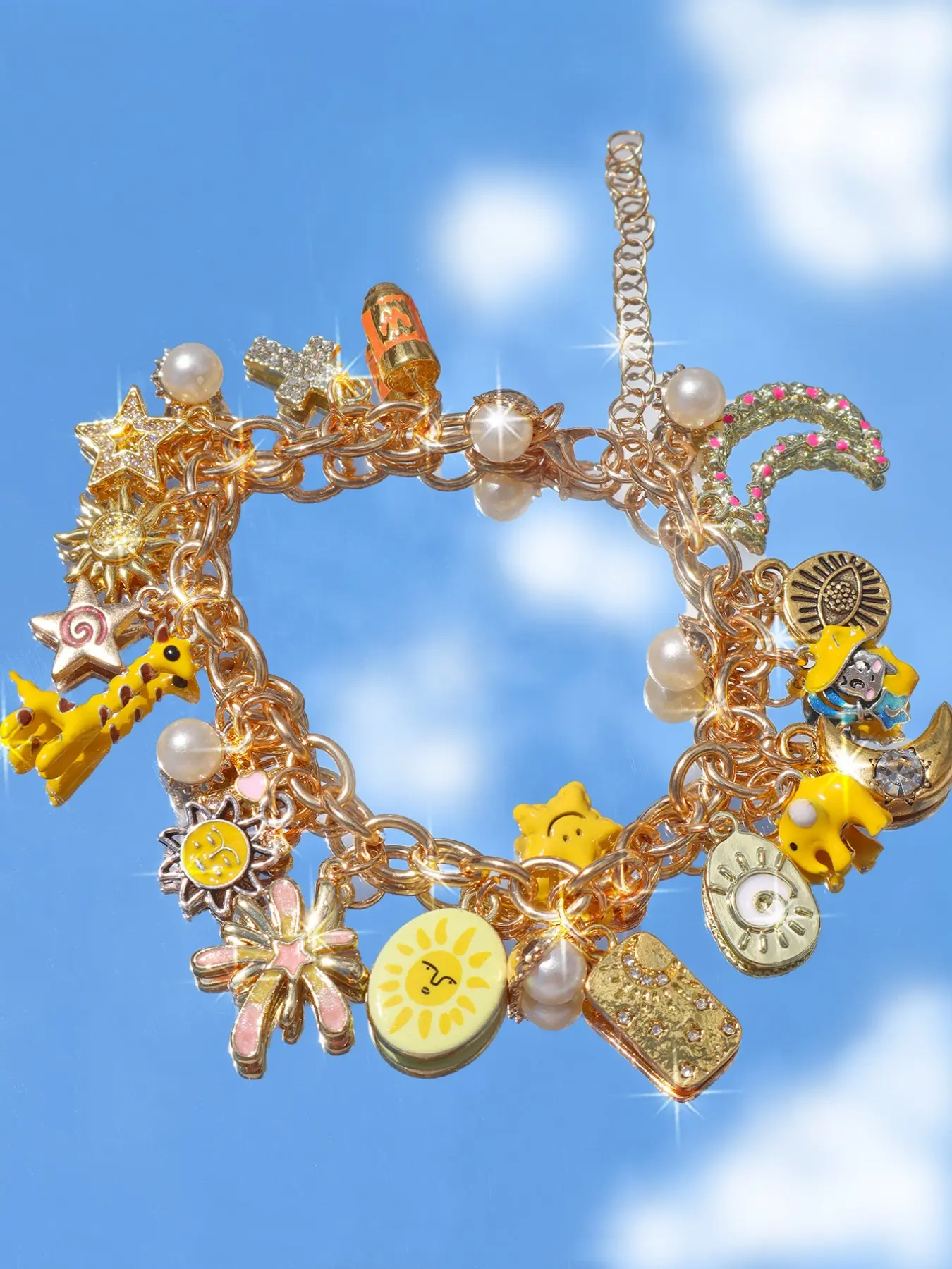 Fun Animal Elephant Charm Bracelet, Star Moon Sun Design, Unique Jewelry Accessory, Perfect Gift Idea, Trendy Fashion Statement