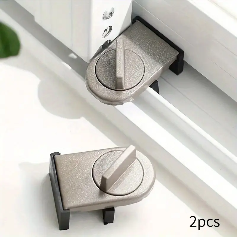 2pcs Window Stopper, Heavy-Duty Aluminum Alloy Safety Lock for Sliding Doors & Windows, Anti-Theft, Anti-Pinch Hand & Anti-Fall Design for Improved Home Safety
