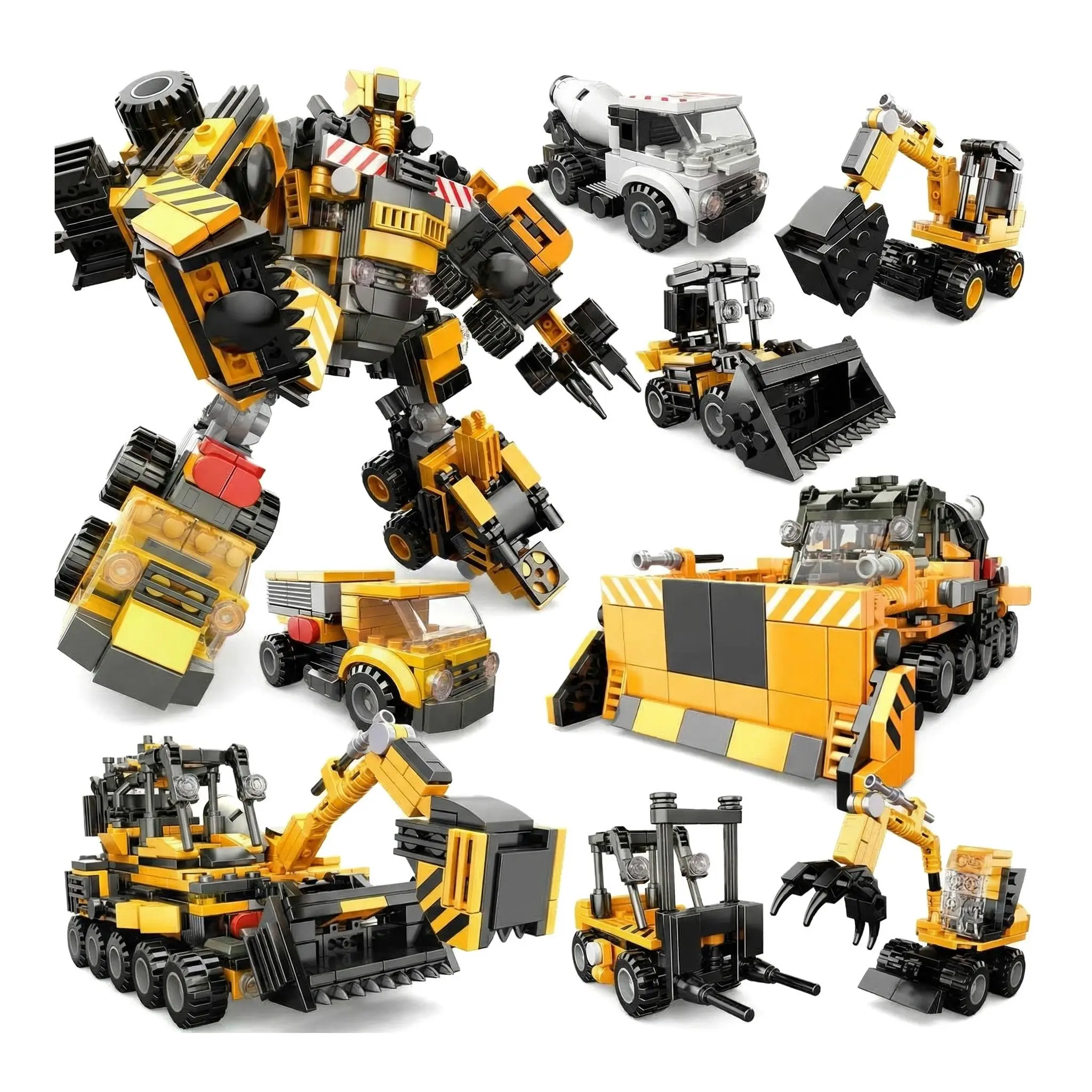 Wingtop 9-in-1 STEM Engineering Set, 700+ PCS Construction Robot Building Kit with Transforming Mecha & 8 Engineering Vehicles, Educational Science DIY Toys for Kids Age 6+, 10-12 Years