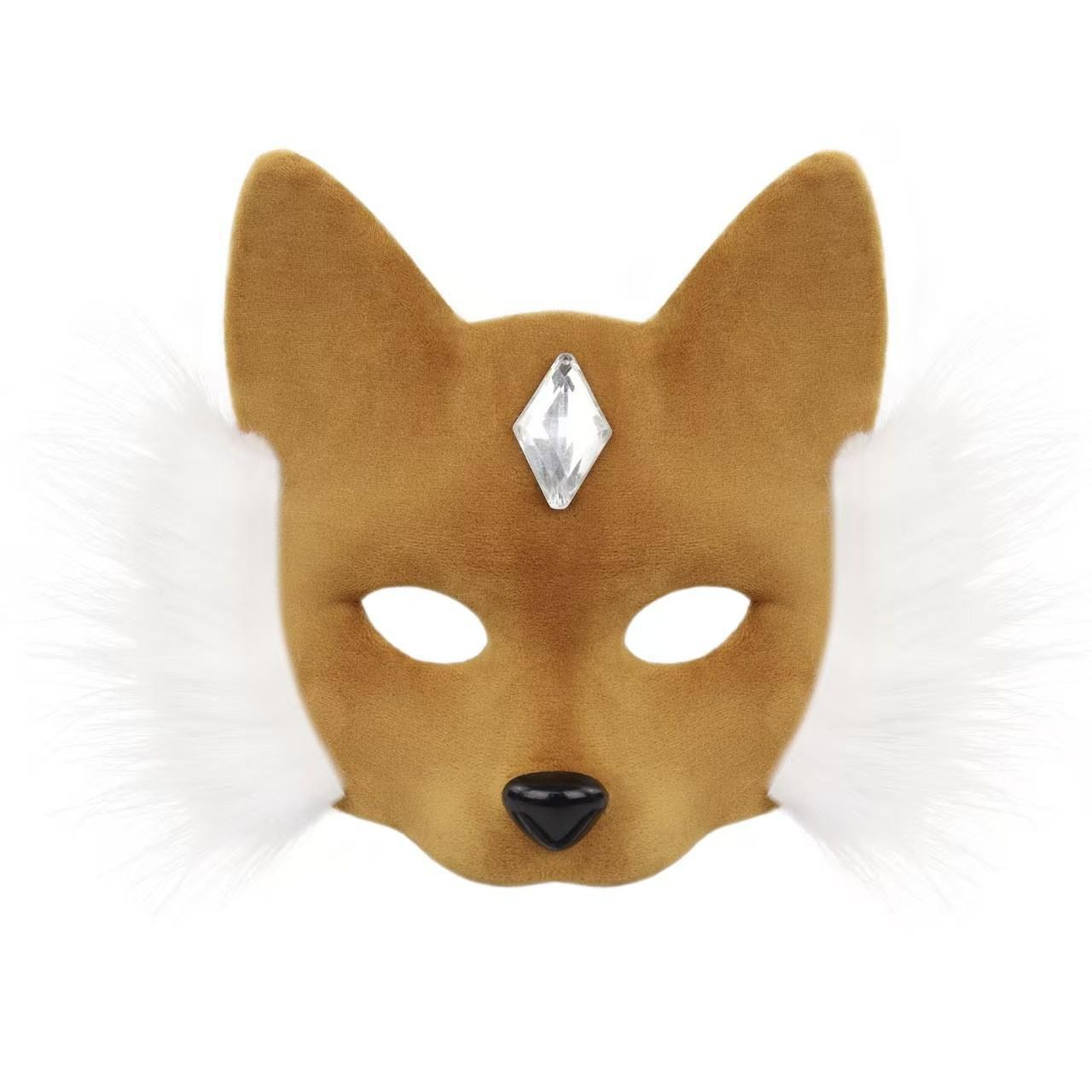 Half Face Fox Animal Mask Spooky Stylish Design Cosplay Prop Decorative Accessory For Costume Parties Role Play And Themed Events