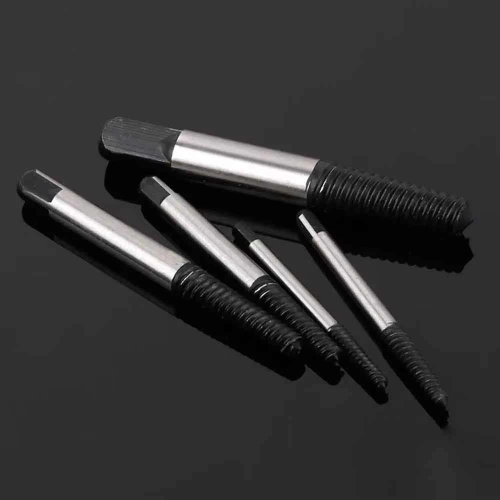 5pcs/6pcs Damaged Broken Screw Remover Extractor,Drill Bits Steel Durable Easy Out Remover Tool,Works on Wood and Machine Screws