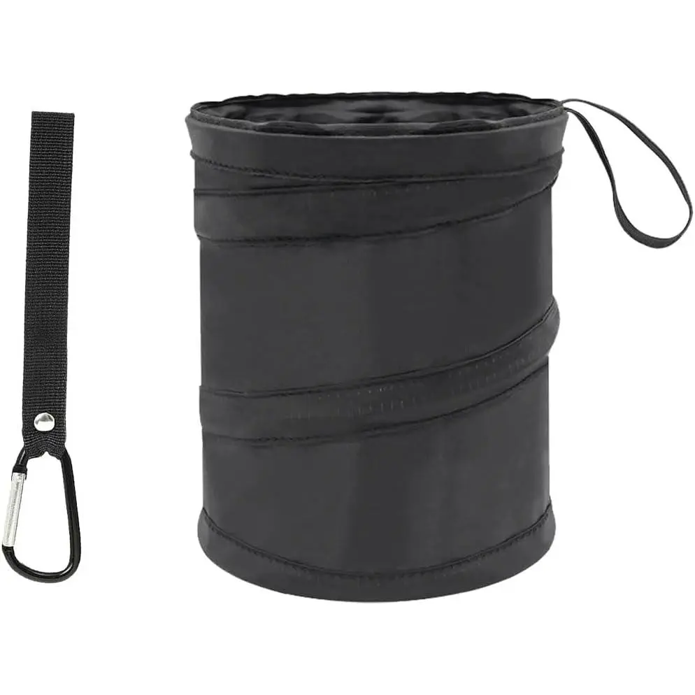 1 Gallon Collapsible Pop-up  Trash Can - Mini Portable  Garbage Can  Trash Bin with Attached Hook&Elastic Band -   Basket Bin Auto Garbage Bag for / (1Set)