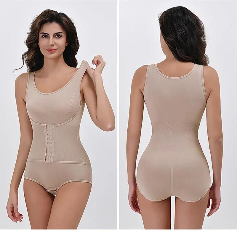 Women Zipper Bodysuit Shapewear For Daily Wear And Posture Support, Integrated Belt Body Shaper Top With Tummy Control, Waist Support, Firm Compression