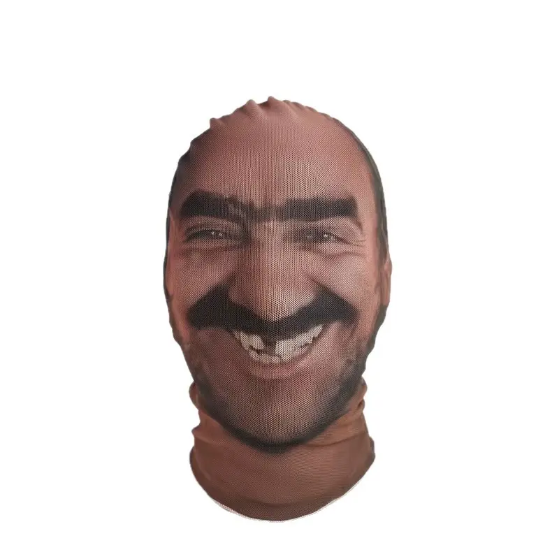 Funny Mesh Face Mask, Full Face Emoji Headgear, Comedy Costume Accessory, Perfect for Parties and Events, Unique Gift Idea