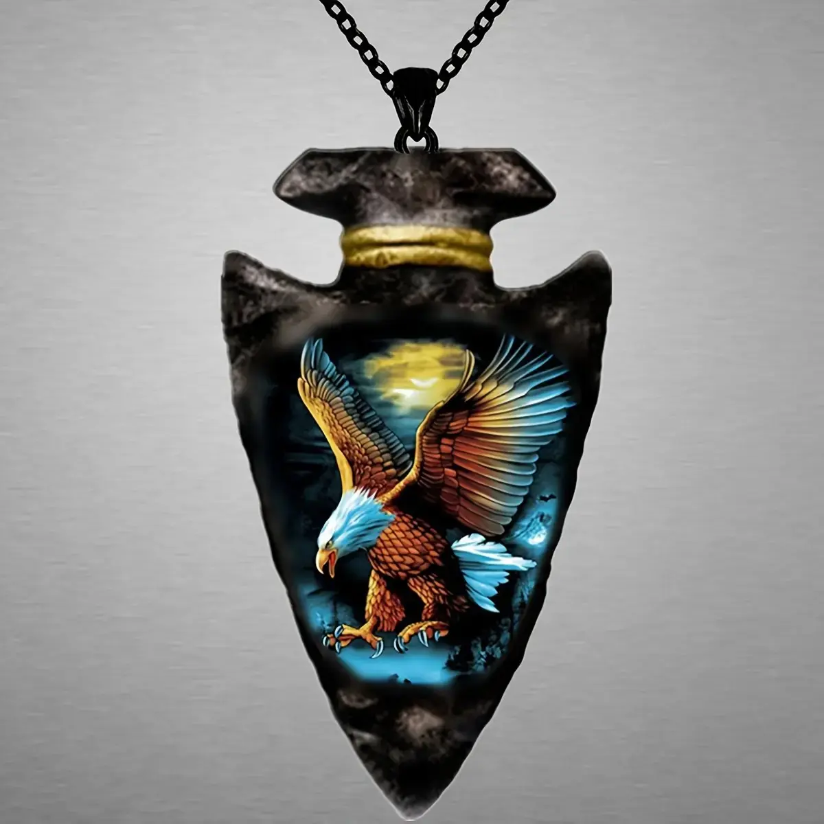 1pc Eagle Pendant Necklace, Flying With Wings Pattern Hip Hop Style For Men
