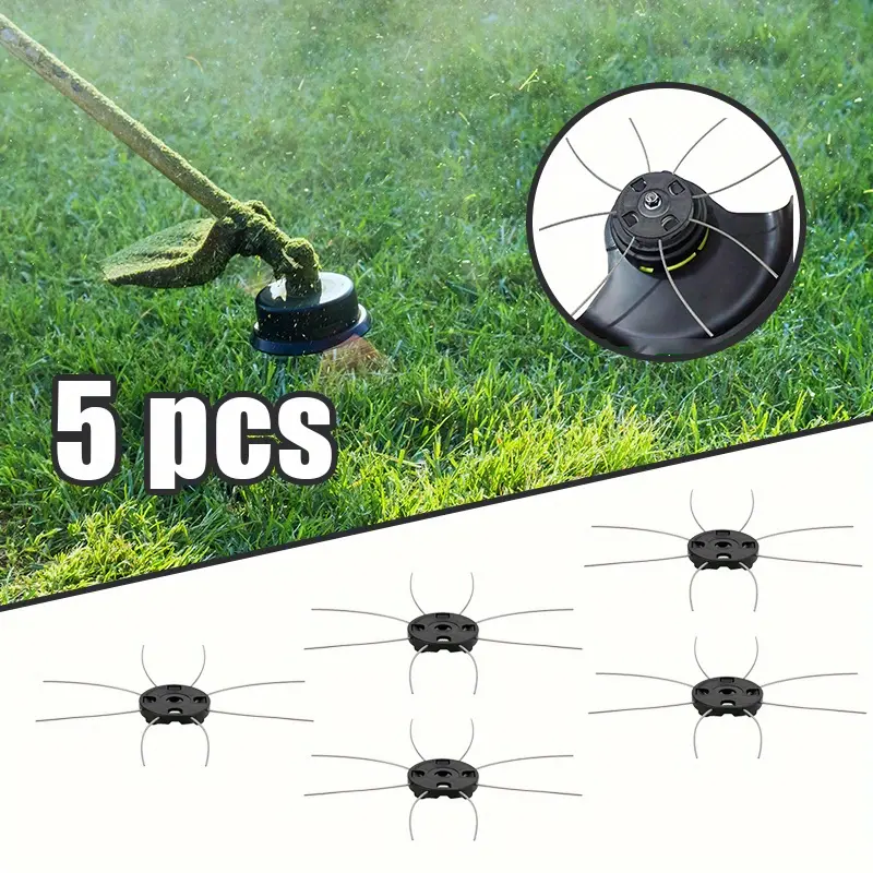 Durable Grass Cutting Tools - 5pcs Trimmer Replacement Knives for Long-Lasting Lawn Maintenance & Weed Removal
