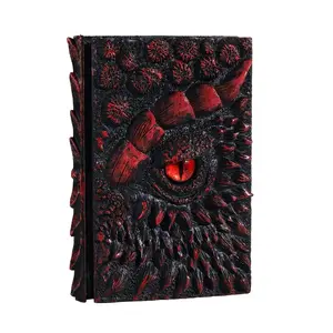 Dragon journal, dragon stuff, 3D relief design, travel dragon eye notebook, Embossed Notepad, sketchbooks, dnd gifts, grimoire, vintage diary for men and Women