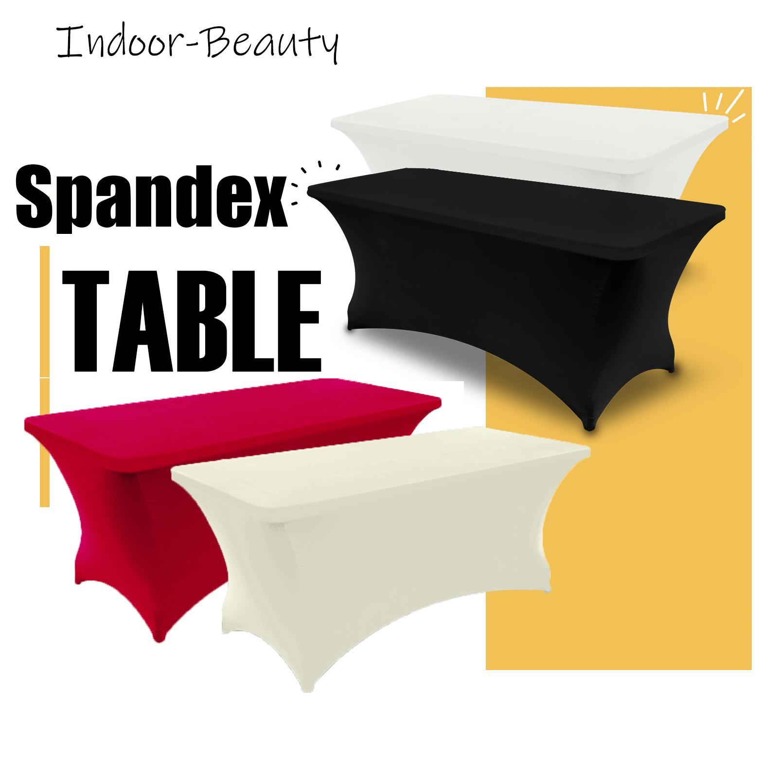 Solid Color Tablecloth, 1 Count Rectangular Stretch Table Cover, Spandex Table Covers, Universal Stretch Table Cloth for Exhibitions, Dinners, Weddings, Birthday Parties, Decor